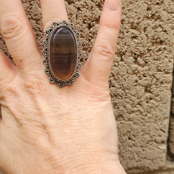 New Oversized Fluorite 925 Silver Ring. - Picture 6 of 16